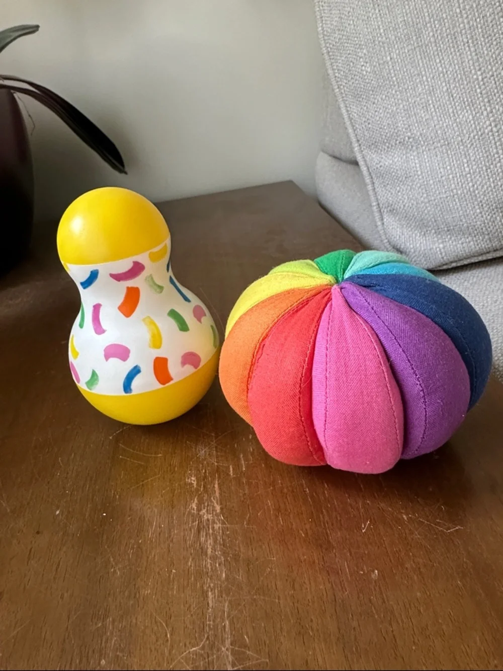 Lovevery Rainbow Soft Plush Ball and Wobbler - From the Senser set